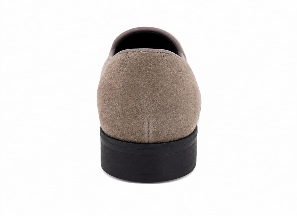 Mocassino Slip - On Tortora in Pelle Scamosciata - Vista 2