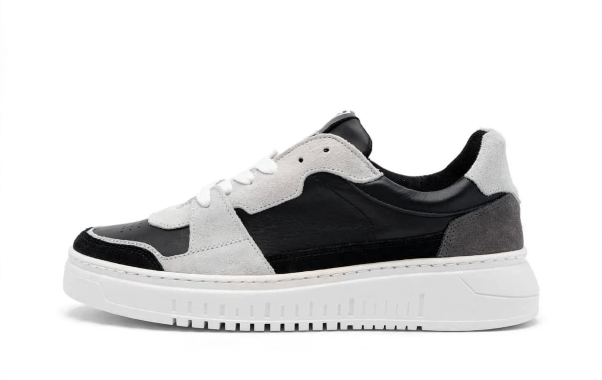 Sneaker Bicolore Bianco e Nero - Vista 1